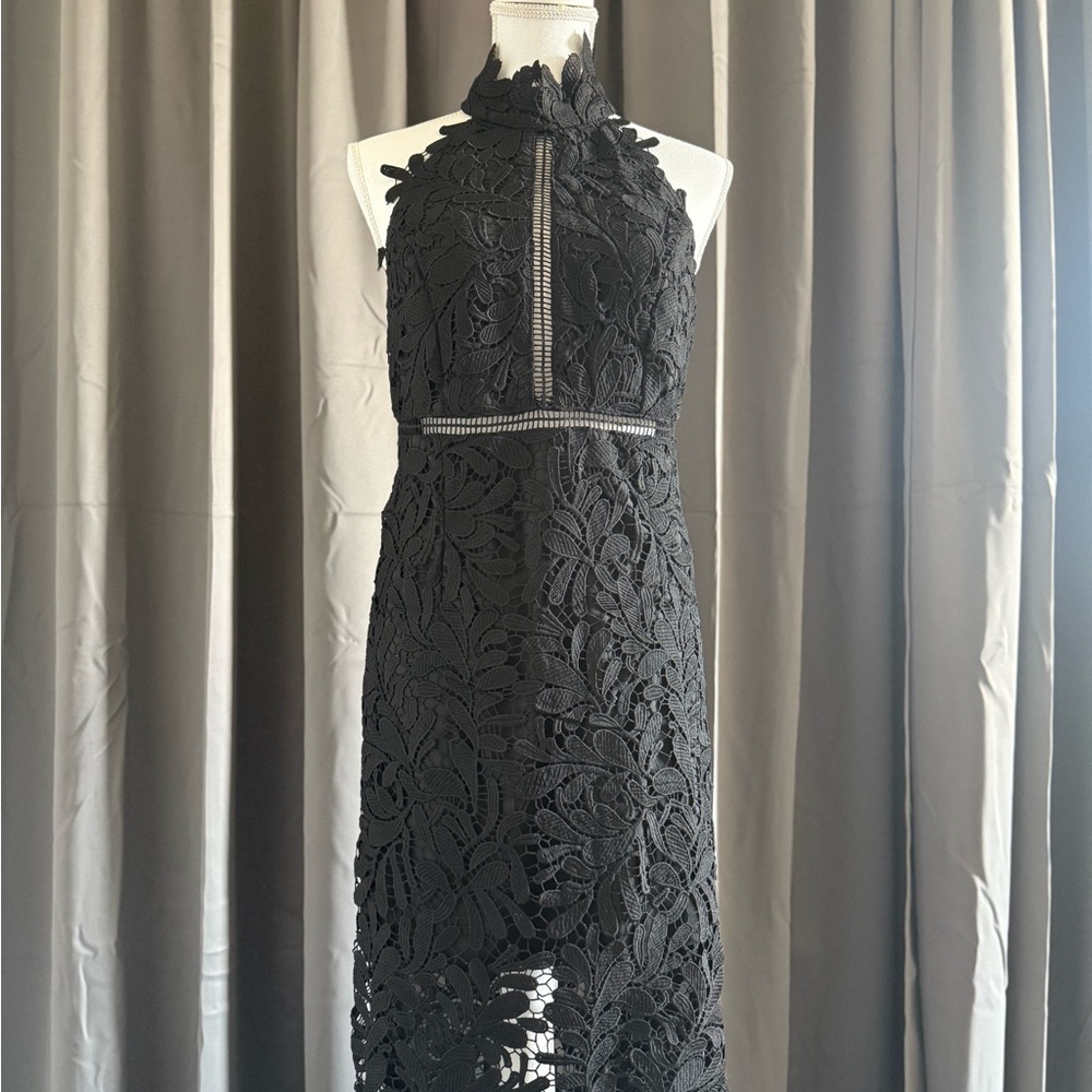 Bardot Black Open Back Lace Dress